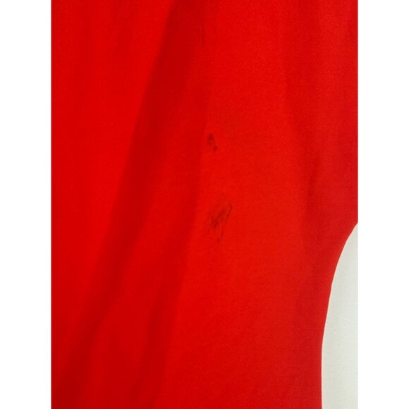 REISS Cecilia Frill-Detail Asymmetric Hem Dress Red 4 Cap Sleeves & Back Zipper - Picture 13 of 16